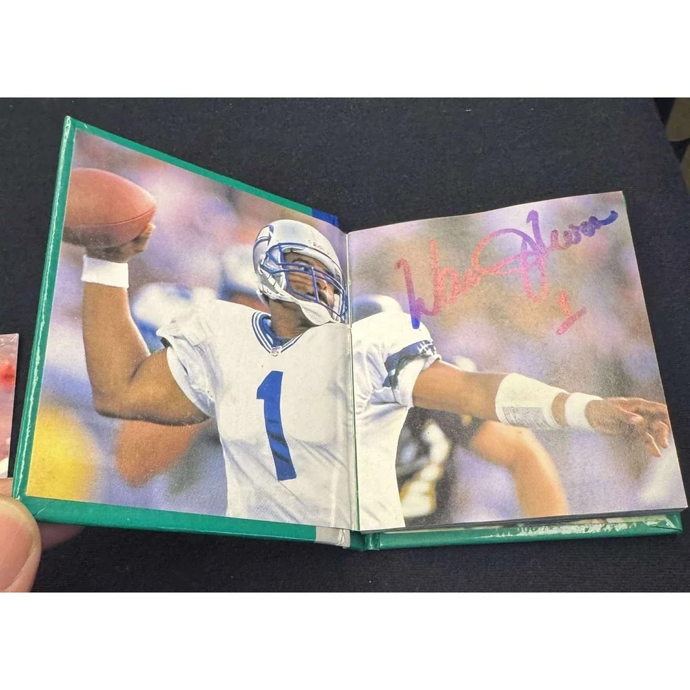 NFL Quarterback Club Warren Moon In My Pocket‎ Series 1991 Card Book signed
